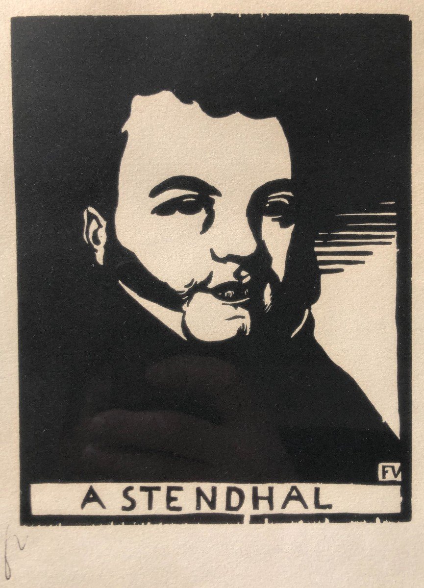 Engraved Wood - Portrait Of Stendhal - Felix Vallotton -photo-3