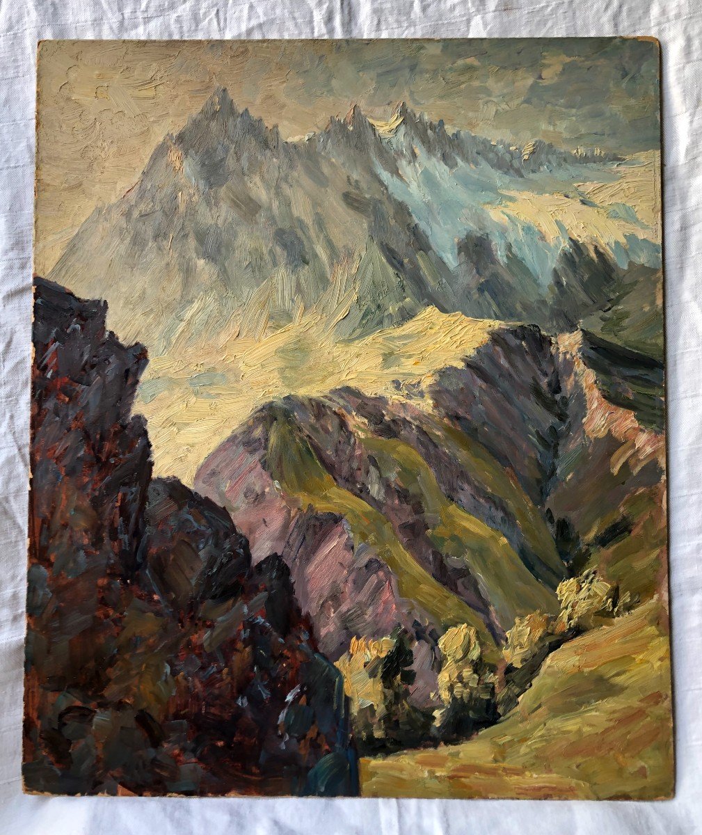 Mountain Landscape To Be Located, Hscarton Around 1940 Robert Bénard, Alps