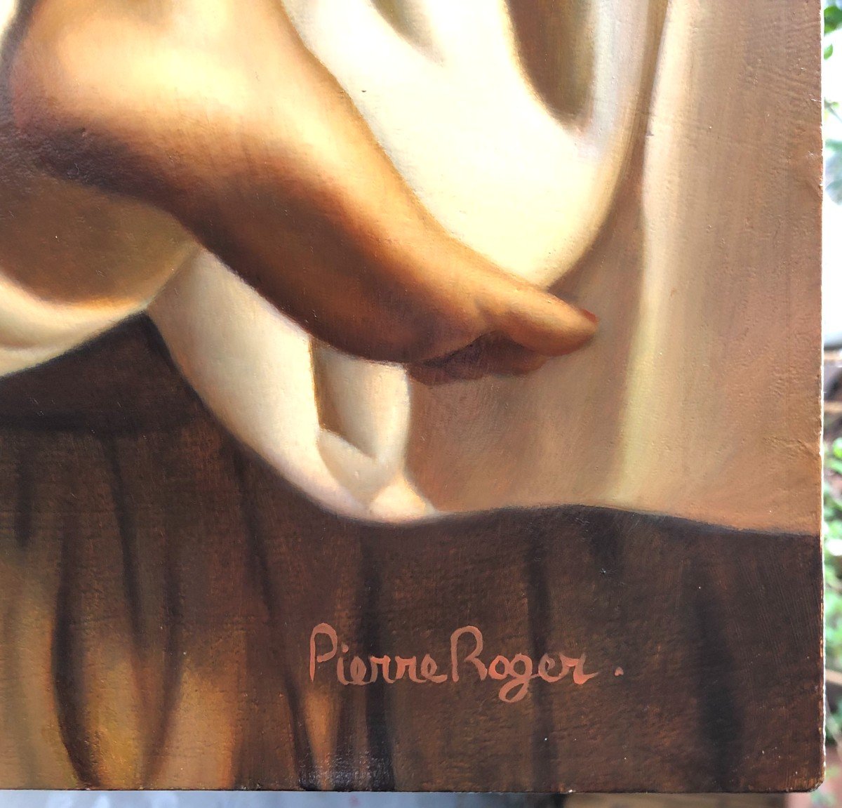 Hyperrealism, Belgium, Female Nude, Pierre Roger, Oil On Panel-photo-3