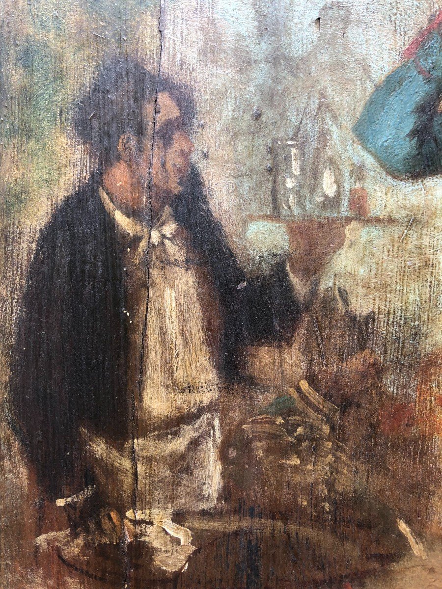 Nicolas Toussaint Charlet Oil On Panel Parisian Militaria Scene-photo-5