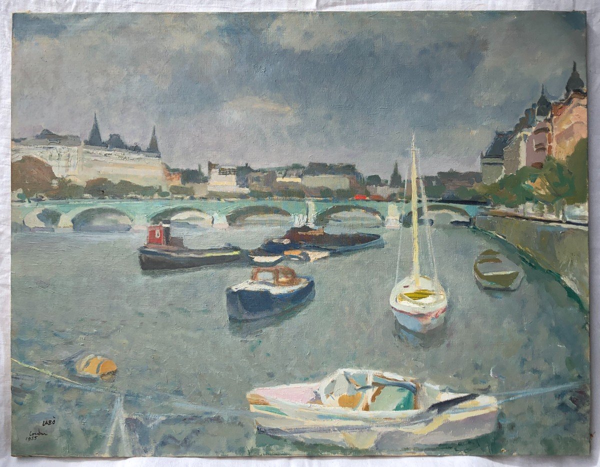 Londres Matin Sur La Tamise, Savino Labo 1955 Angleterre Tableau -photo-2