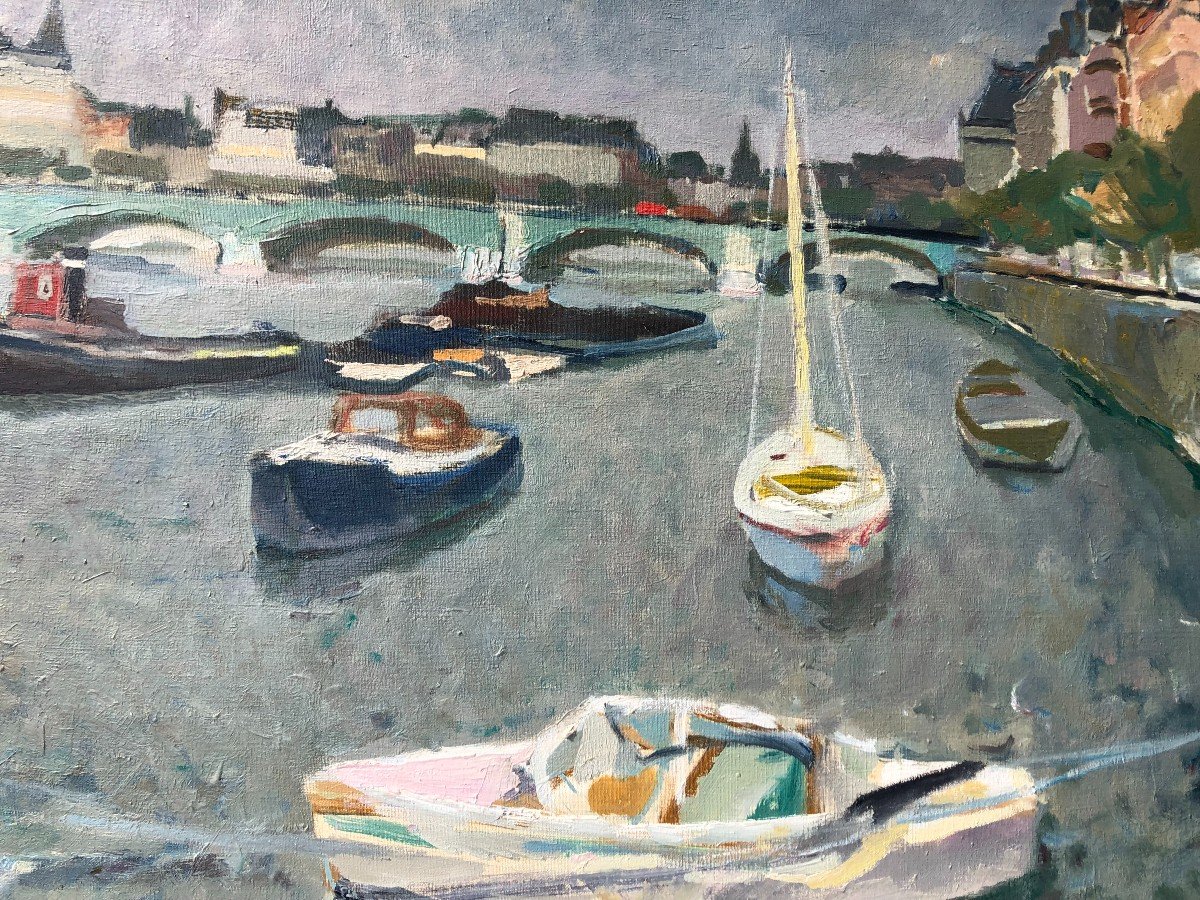 Londres Matin Sur La Tamise, Savino Labo 1955 Angleterre Tableau -photo-5