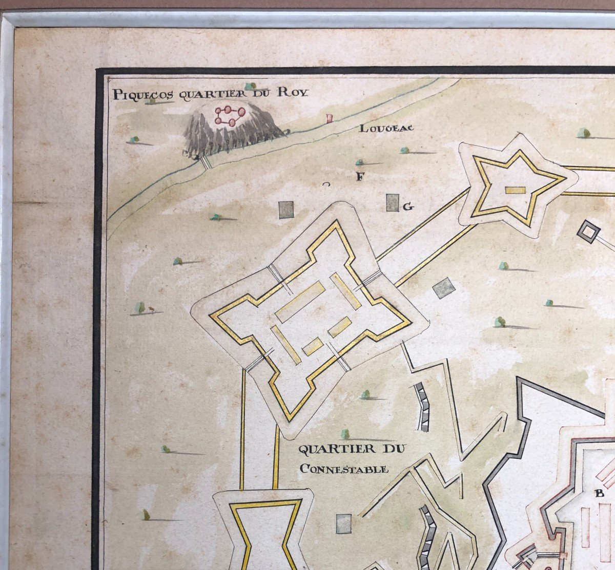 Dessin Plan Carte ancienne Montauban Huguenot Protestant Géographie Militaria-photo-1