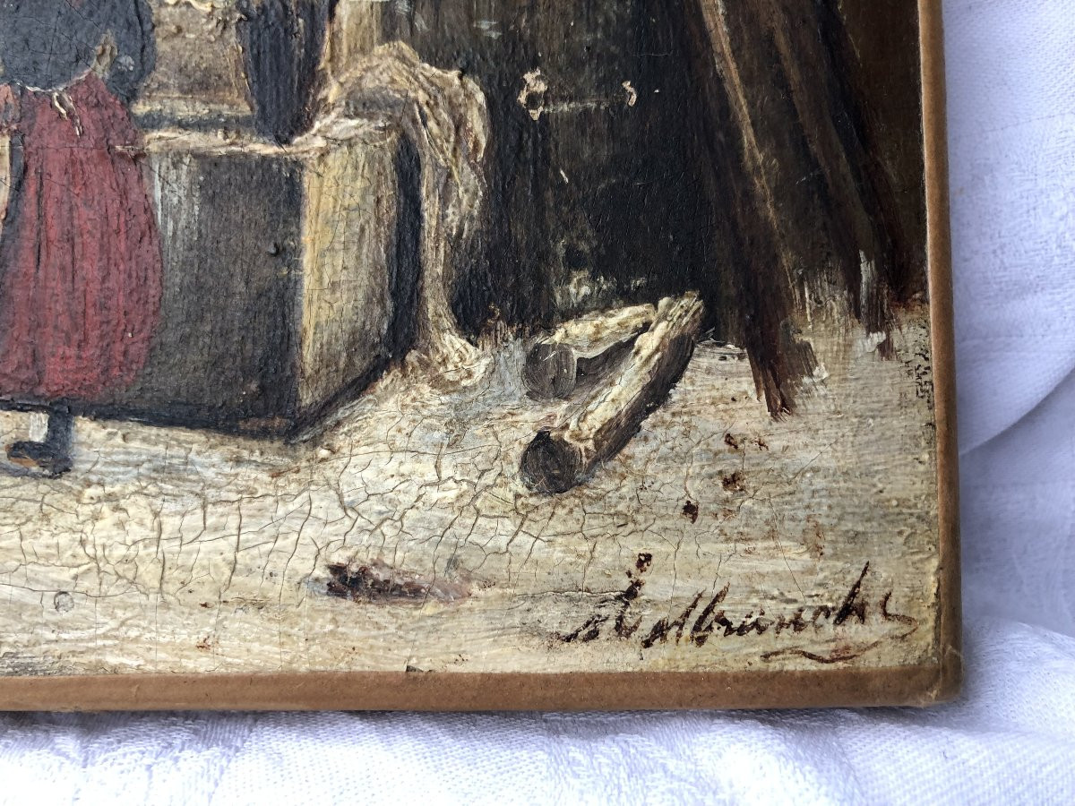 Fontaine sous la neige - ruines- vie paysanne et cavaliers, Louis-claude Mallebranche 1790-1838-photo-4