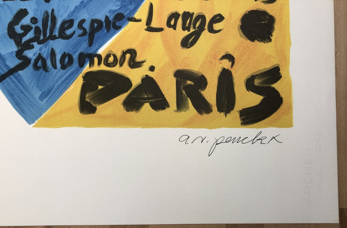 1983 Exhibition Poster Ar Penck Print Before The Letter Signed-photo-3