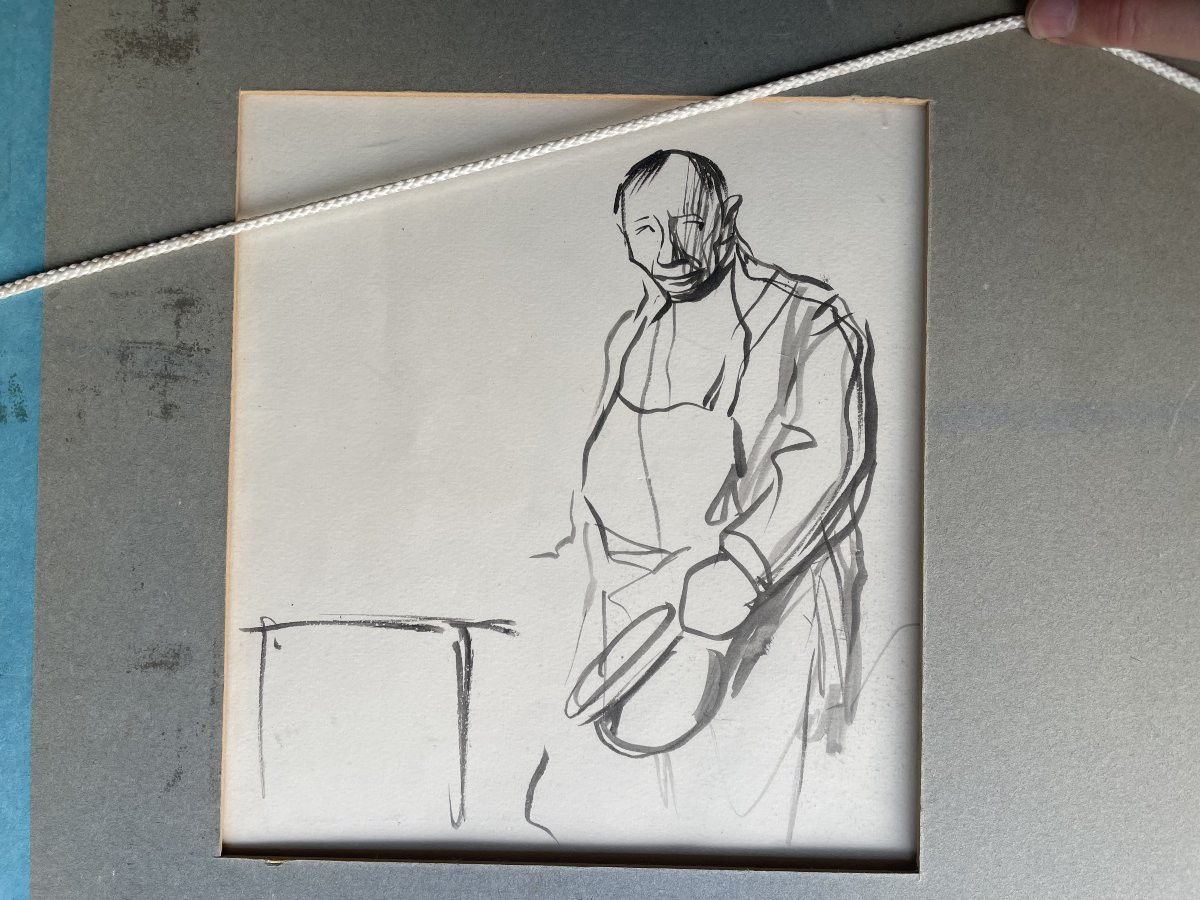 Jean-louis Forain Original Drawing Conversation Men Tailcoat-photo-4