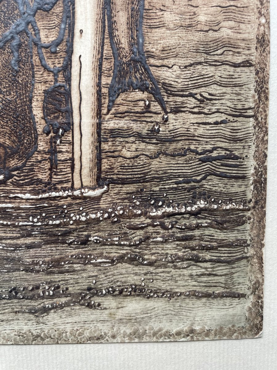 Eau forte Pêcheuse et son enfant blessé Arthur Henri Lefort des ylouses-photo-4