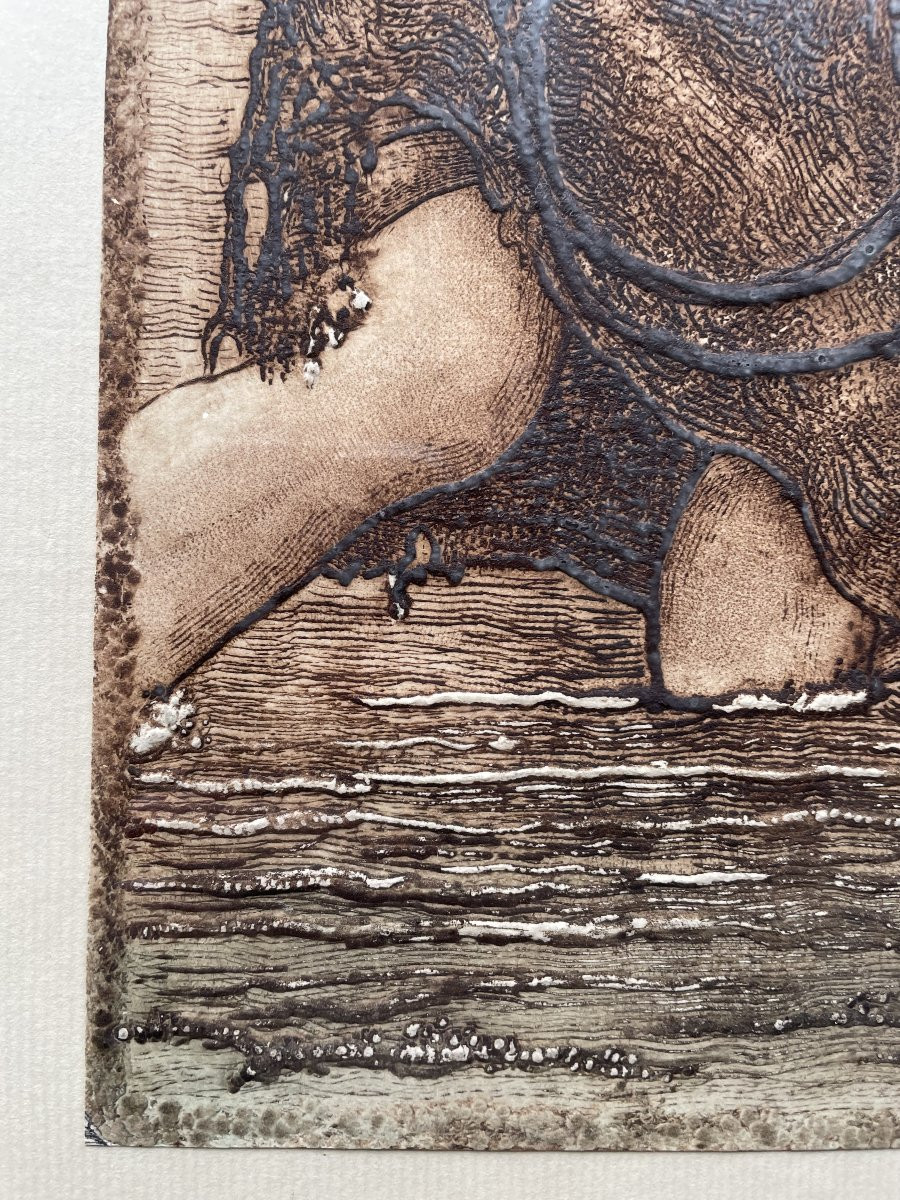 Eau forte Pêcheuse et son enfant blessé Arthur Henri Lefort des ylouses-photo-5