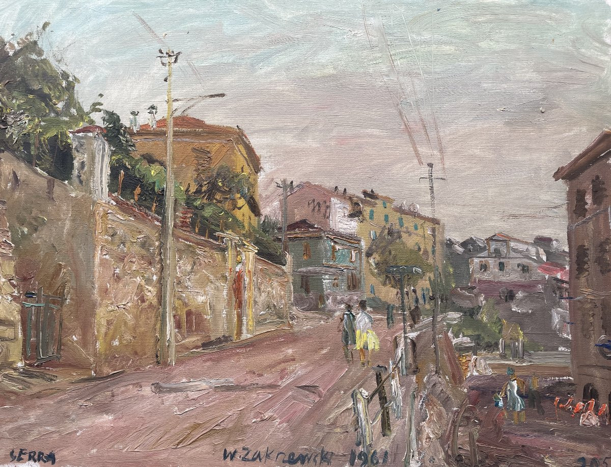 Wlodzimierz ZAKRZEWSKI 1916 – 1992 Tableau Peinture Espagne Serra-photo-4