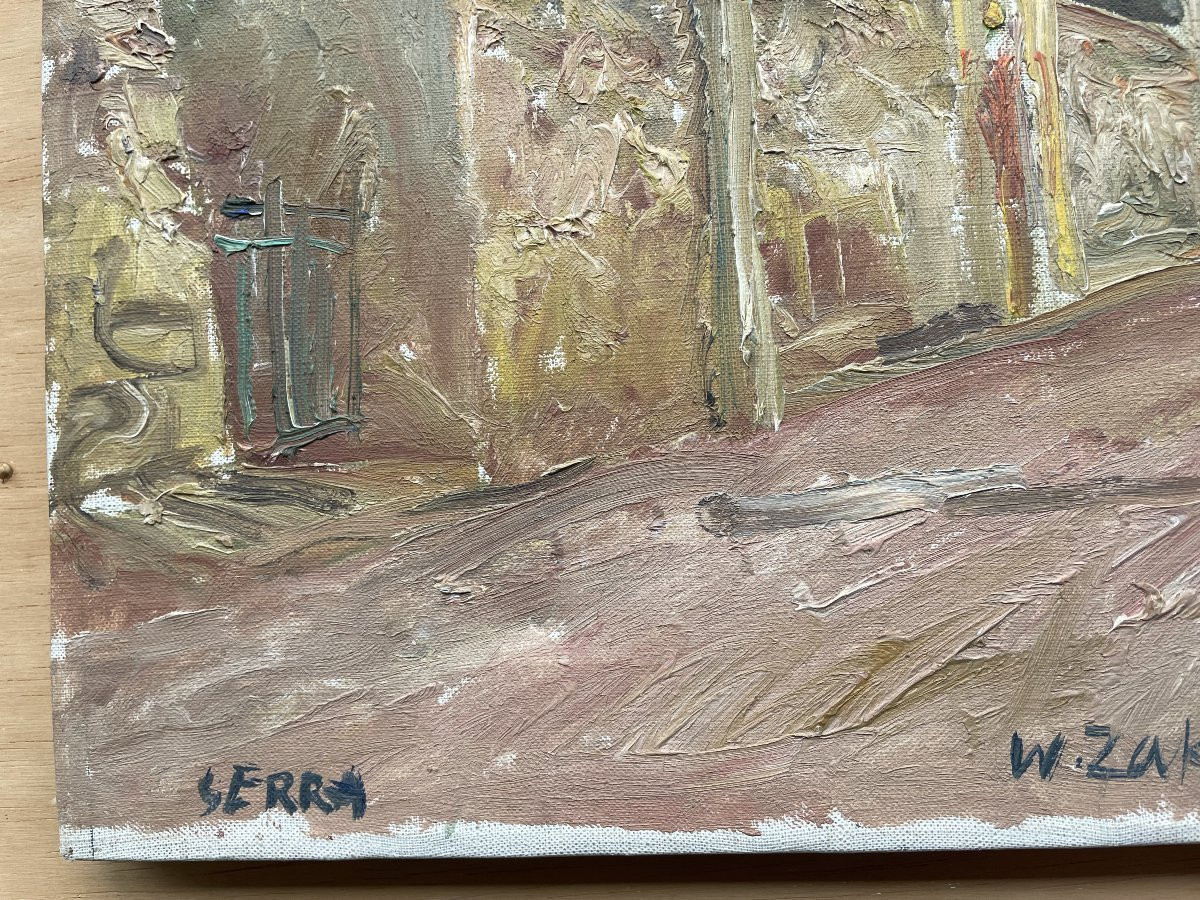 Wlodzimierz ZAKRZEWSKI 1916 – 1992 Tableau Peinture Espagne Serra-photo-3