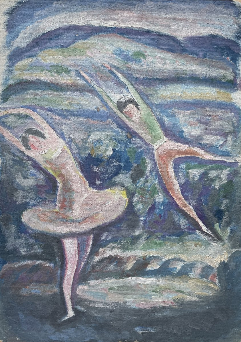 Danse Danseurs Ary Arcadie Lochakov Lochakow Tableau Ecole De Paris Russe Judaïca-photo-2