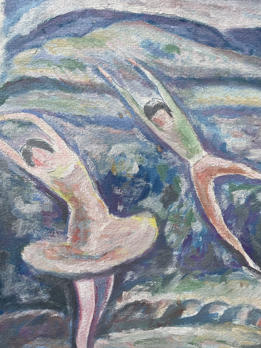 Danse Danseurs Ary Arcadie Lochakov Lochakow Tableau Ecole De Paris Russe Judaïca-photo-3