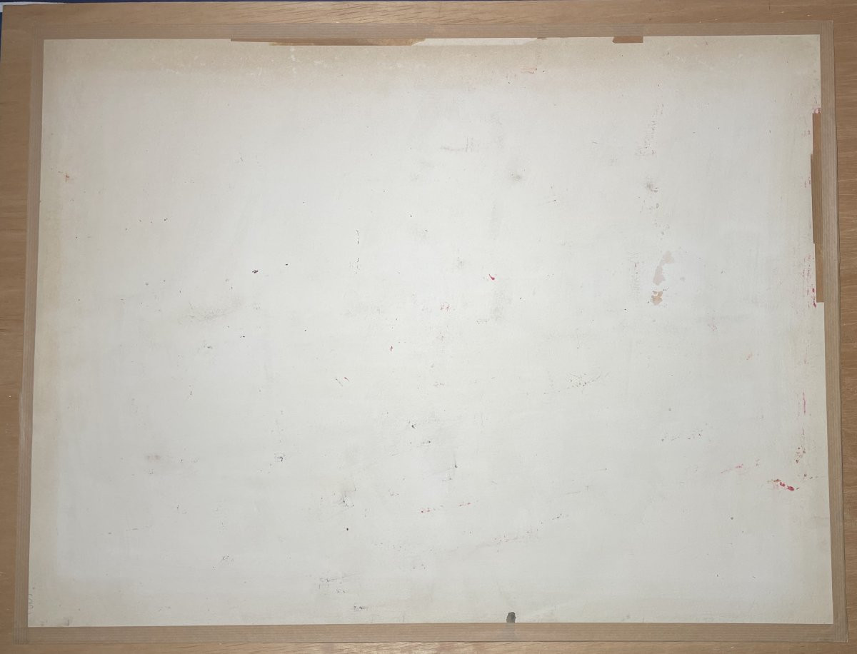 Gouache HONFLEUR Claude Fauchère (1936-2019) Marine Port maritime Grues Docks-photo-6