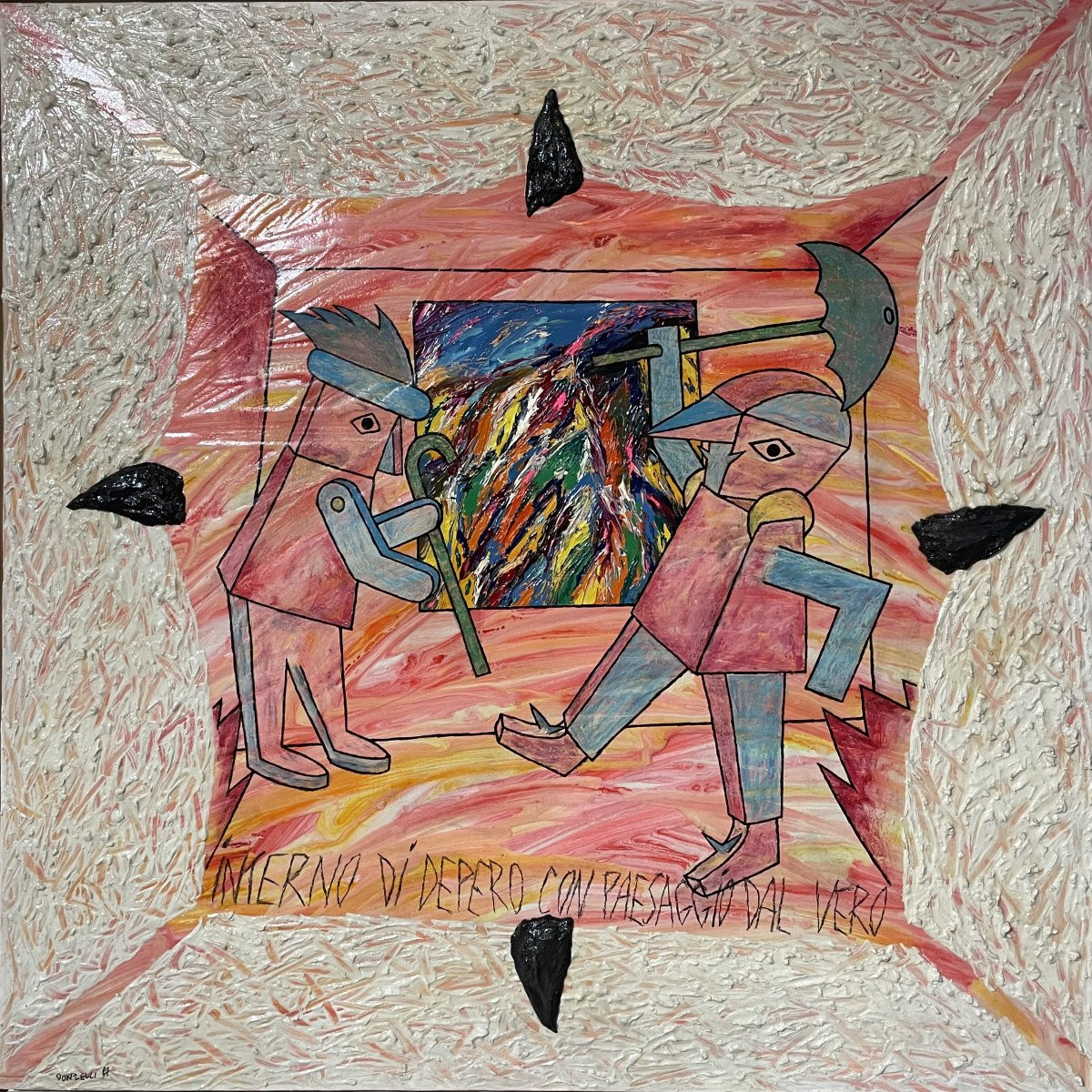 Bruno Donzelli 100x100 Italy Painting (fortunato Depero) Pop Art-photo-2