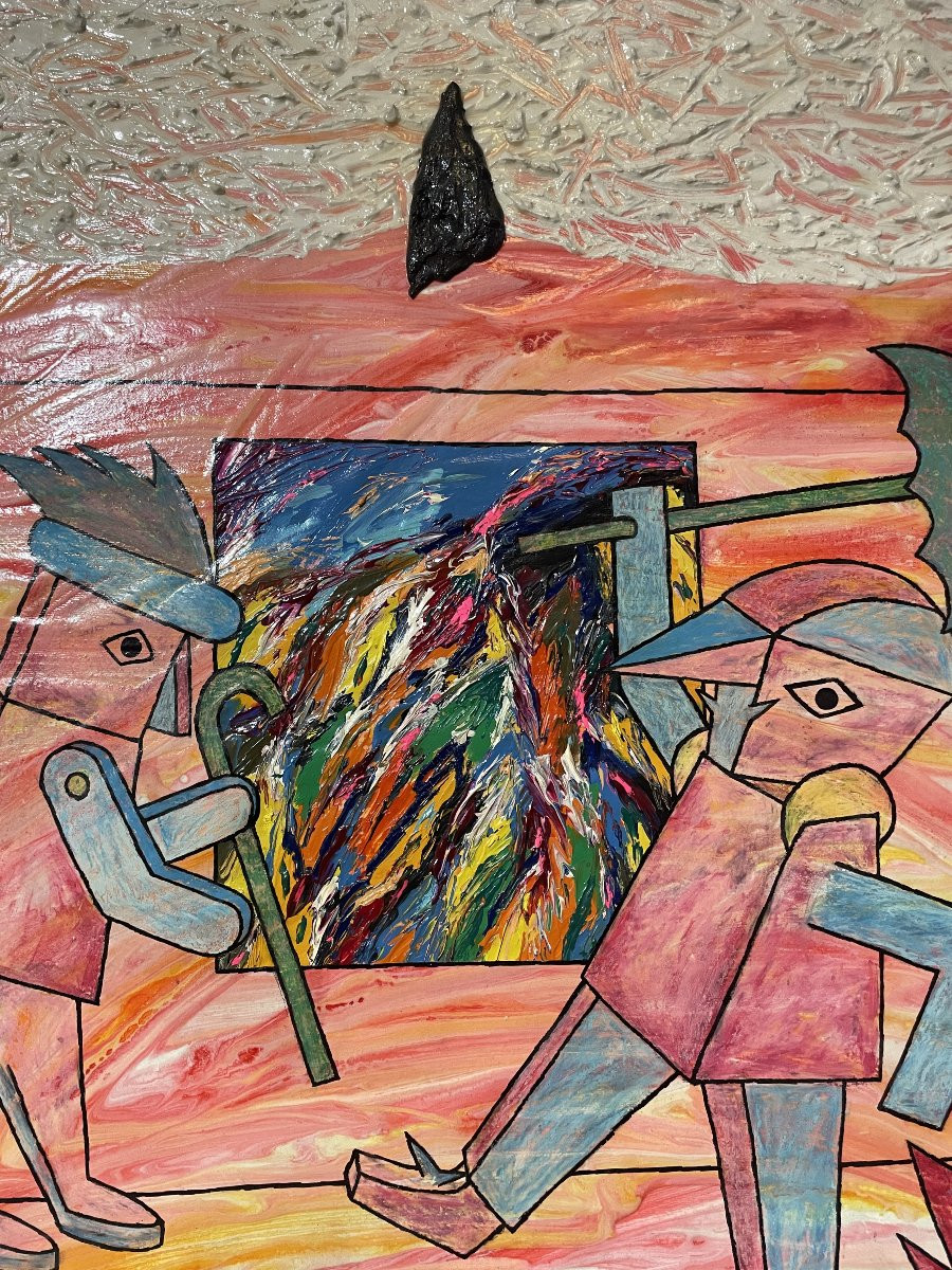 Bruno Donzelli 100x100 Italy Painting (fortunato Depero) Pop Art-photo-4