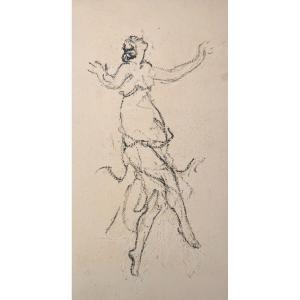 Drawing Early 20th Century, Dance, Isadora Duncan By Jules Grandjouan