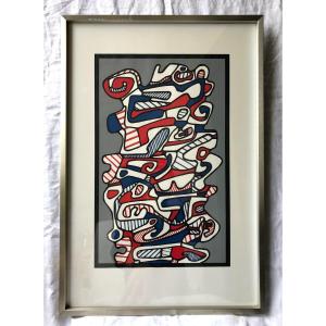 Sérigraphie 1967 Jean Dubuffet Art Brut Composition