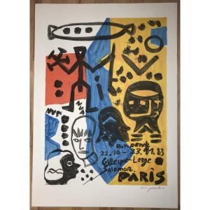 Affiche d'Exposition 1983 A R Penck Tirage Avant La Lettre Signé