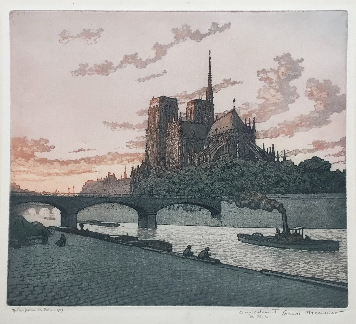 Henri Meunier (1873 - 1922), Notre-dame De Paris, Color Aquatint