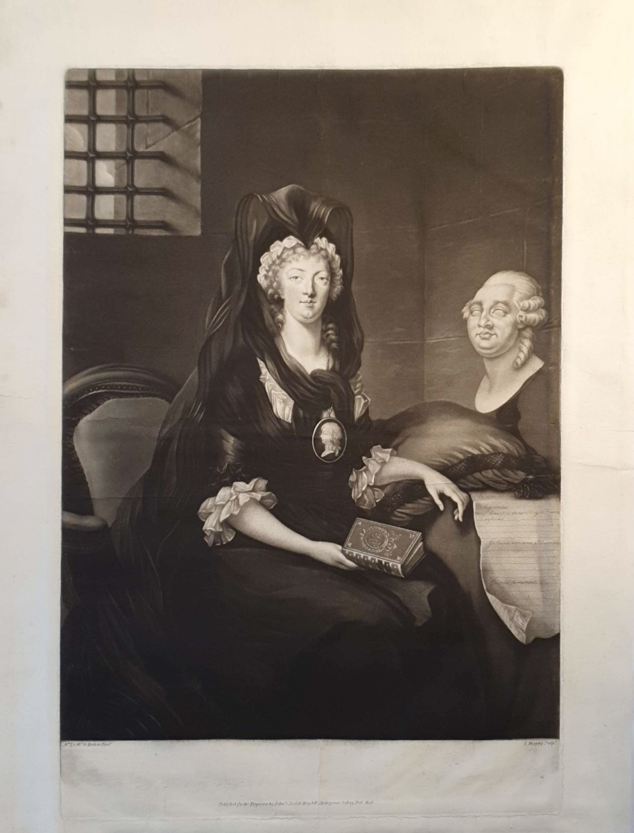 Mezzotint Depicting Marie-antoinette In The Temple Prison-photo-1