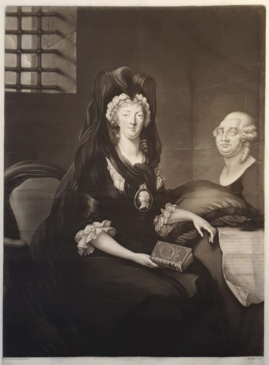 Mezzotint Depicting Marie-antoinette In The Temple Prison