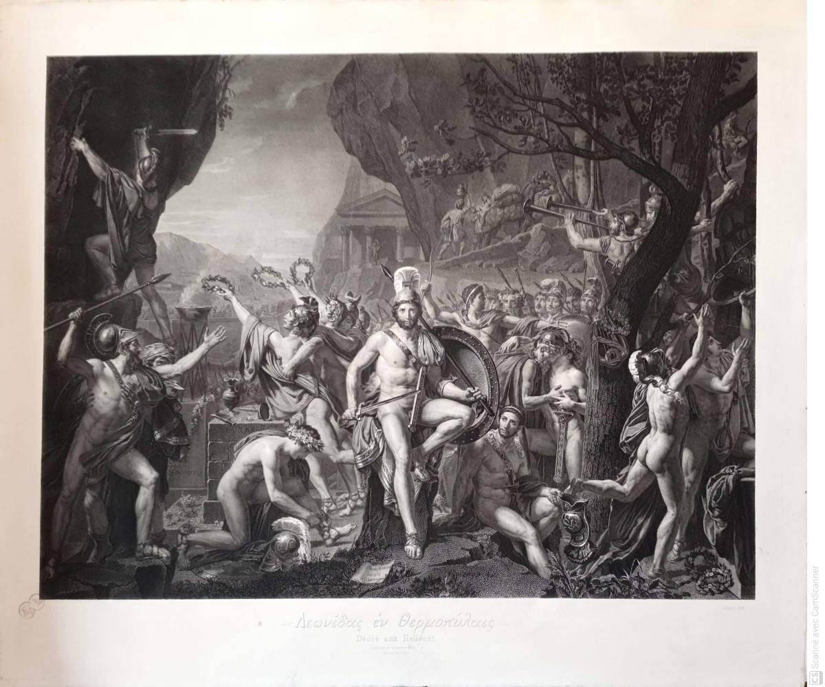 Jean-Nicolas LAUGIER d'après Jacques Louis David,  Léonidas aux Thermopyles-photo-2