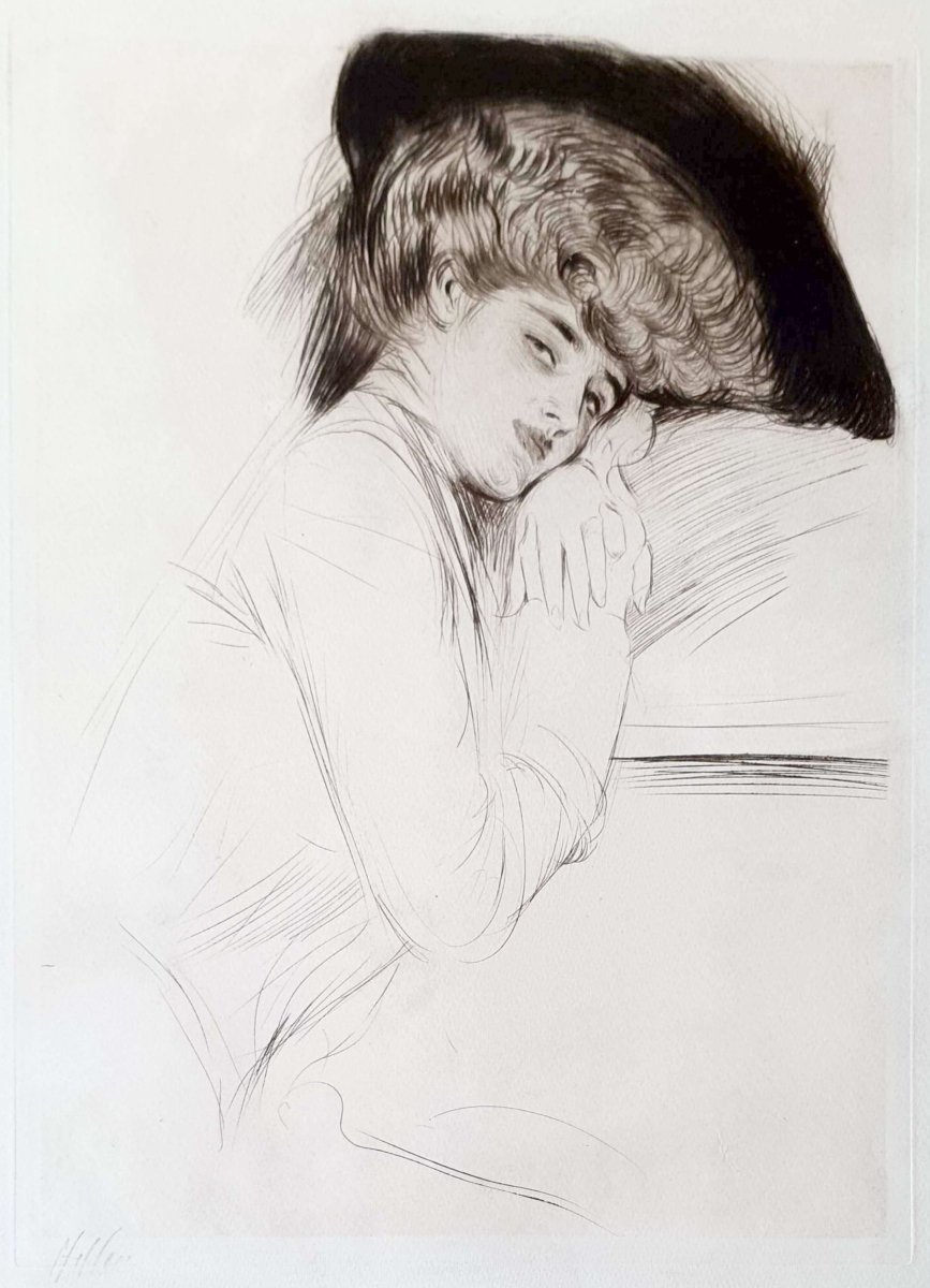 Paul César Helleu, Woman In A Black Hat