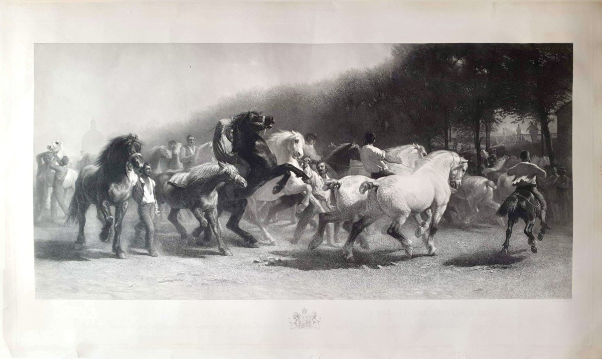 Thomas Landseer d'après Rosa Bonheur, Le Marché aux chevaux de Paris-photo-2
