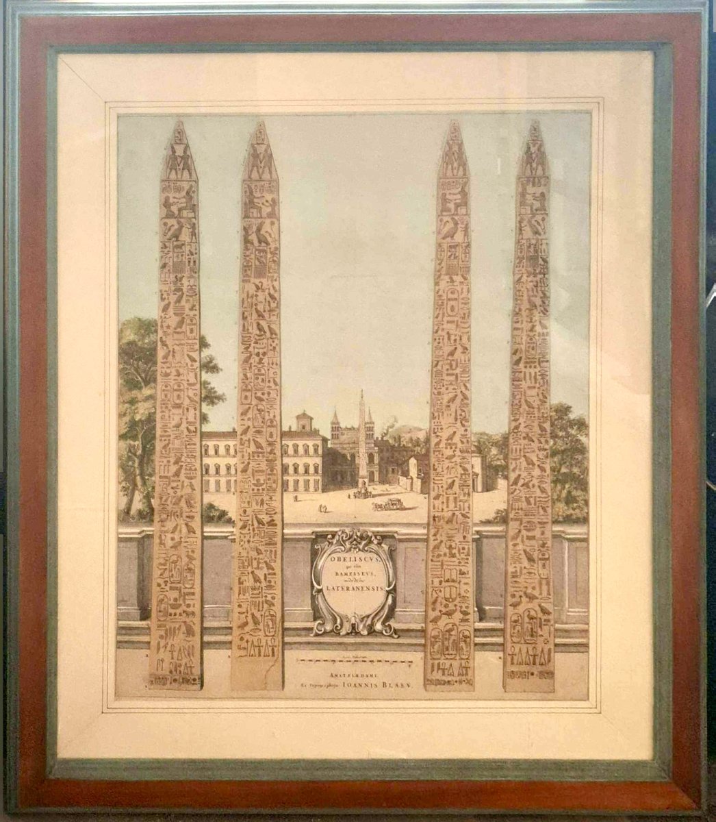 Pierre Mortier, Set Of Three Engravings: Obelisks Barberinus, Flaminius And Verunus-photo-3