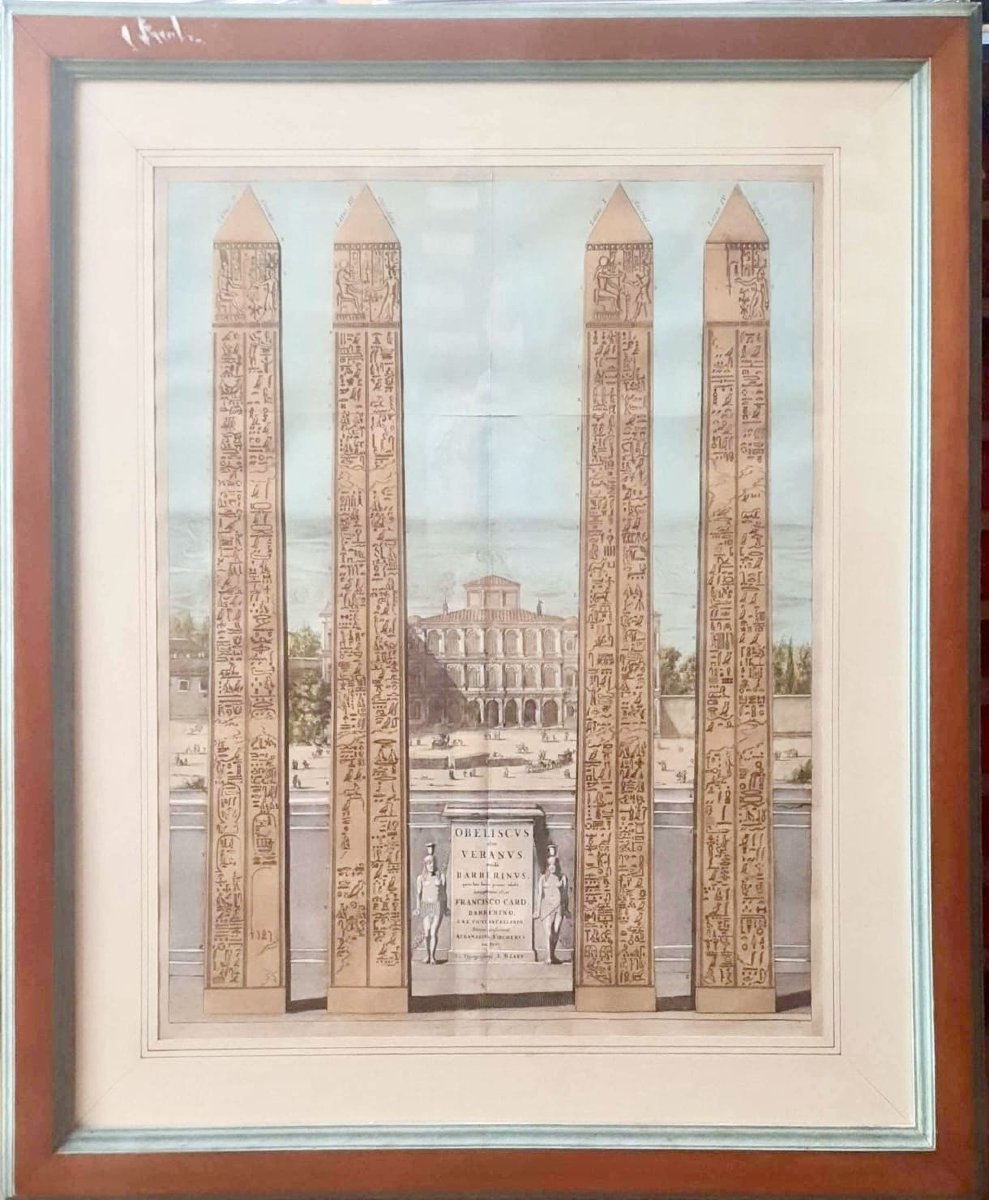 Pierre Mortier, Set Of Three Engravings: Obelisks Barberinus, Flaminius And Verunus