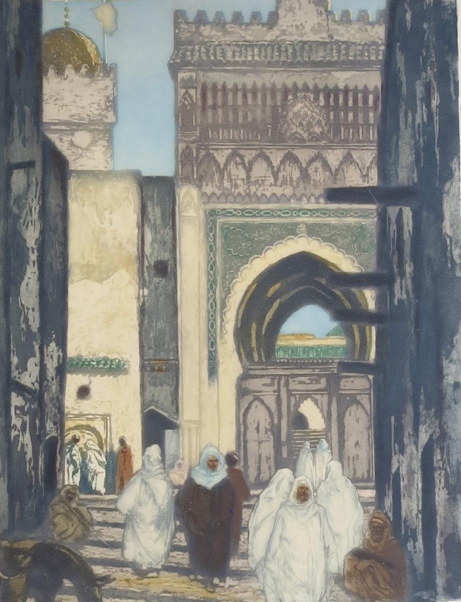 Lobel-rich, The Andalusian Mosque In Fez, Aquatint