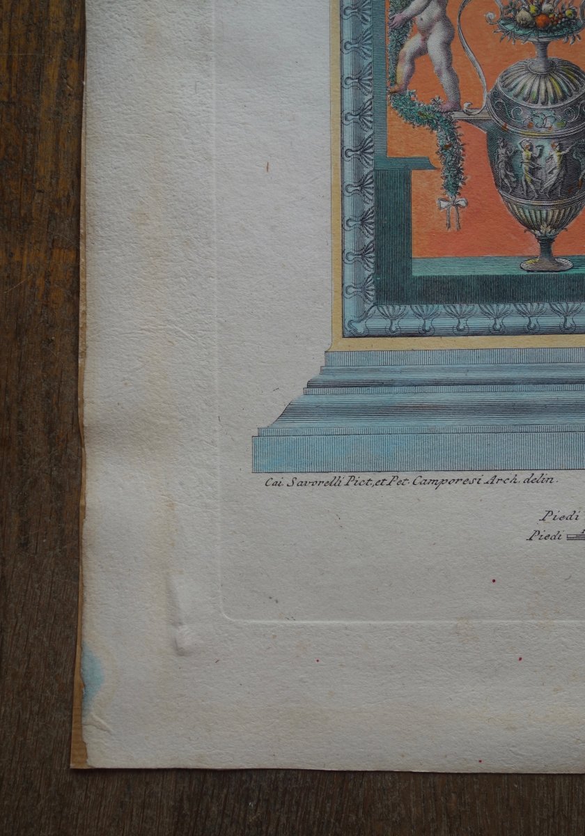 Paire de deux gravures, Loges Du Vatican, Ottaviani, d'ap. Raphaël, eau-forte et Burin, XVIIIe-photo-1