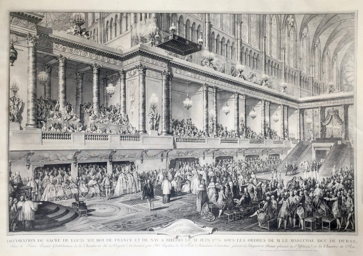 Jean-michel Moreau, The Younger, Decoration Of The Coronation Of Louis XVI, June 11, 1775, Etching