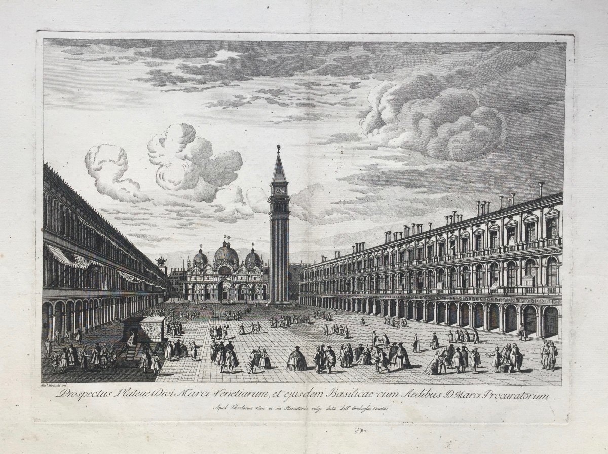 Michele Marieschi (1710 - 1743), Saint Mark's Basilica And Saint Mark's Square, Etching