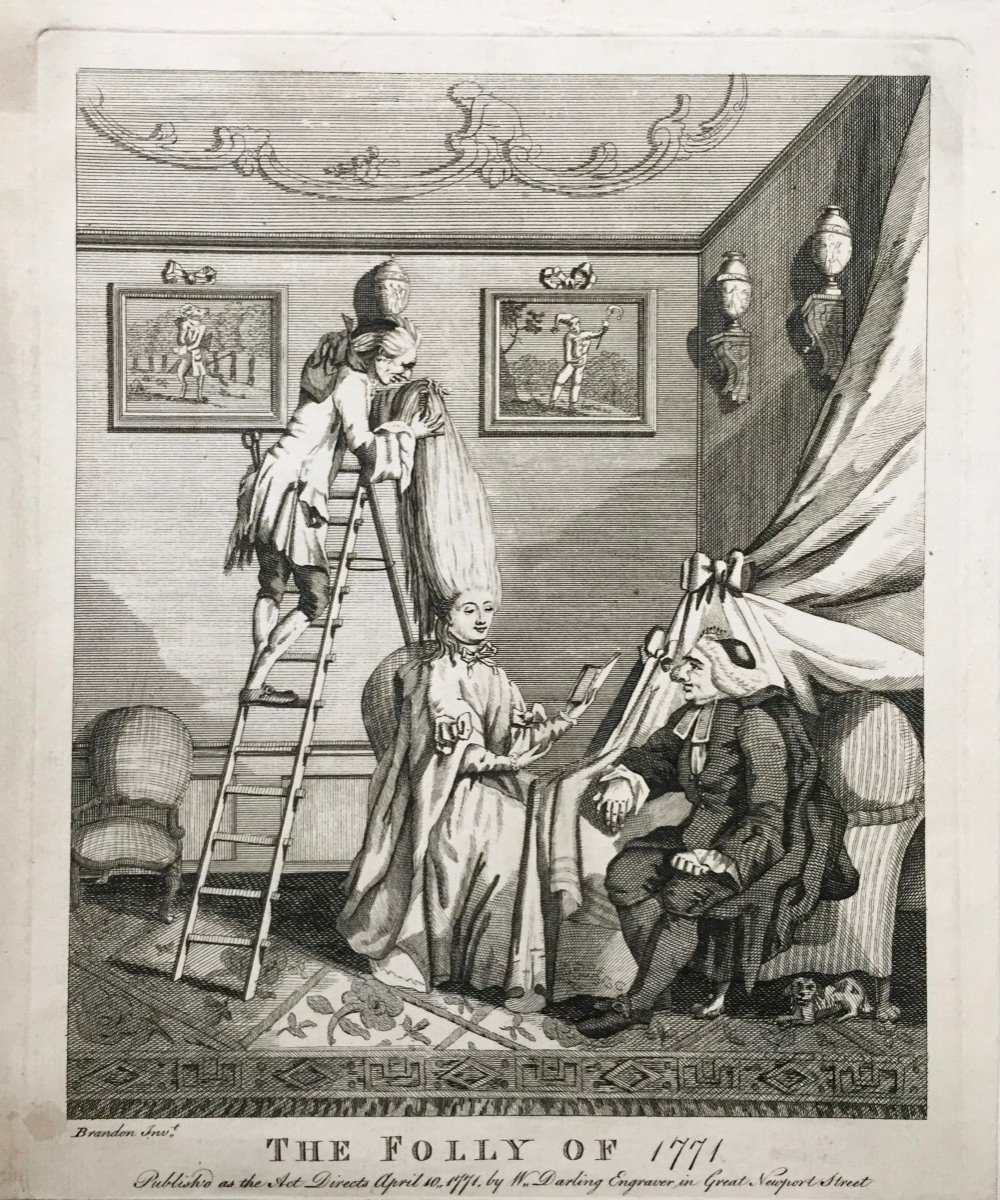 William  Darling (1737 - 1799),  La Folie de 1771,  d'après Brandon, eau-forte