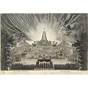 Jean Lepautre (1618 - 1682), Fireworks On The Versailles Canal, Etching And Engraving