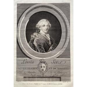 Charles-eugène Duponchel (1748 -?), Portrait Of Louis XVI, Etching And Engraving