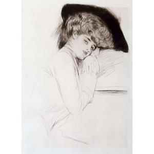 Paul César Helleu, Woman In A Black Hat