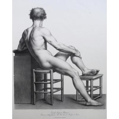 Christmas, Male Nude, Lithograph