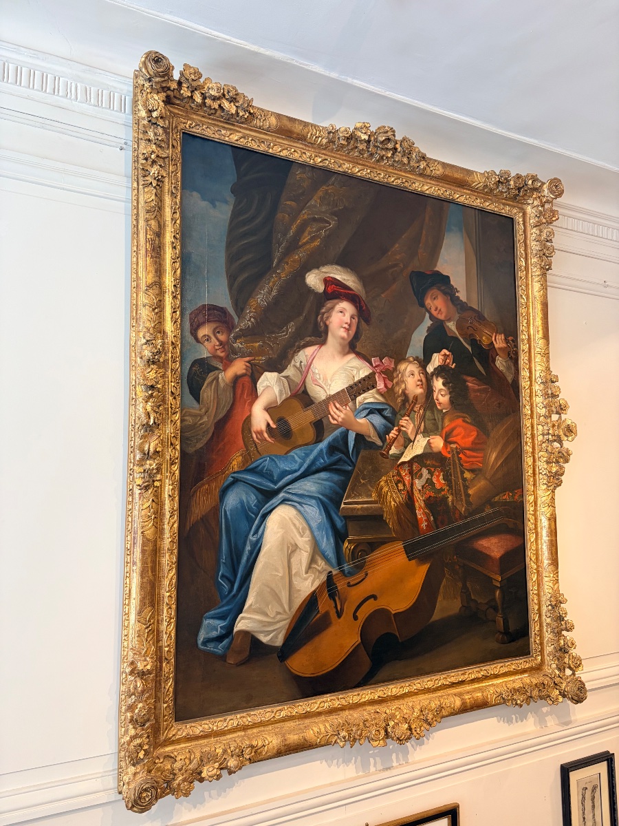 Grande toile peinte "La Leçon de Musique"