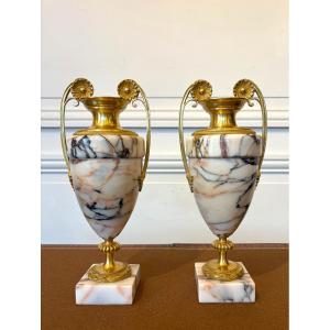 Pair Of Marble Urns 