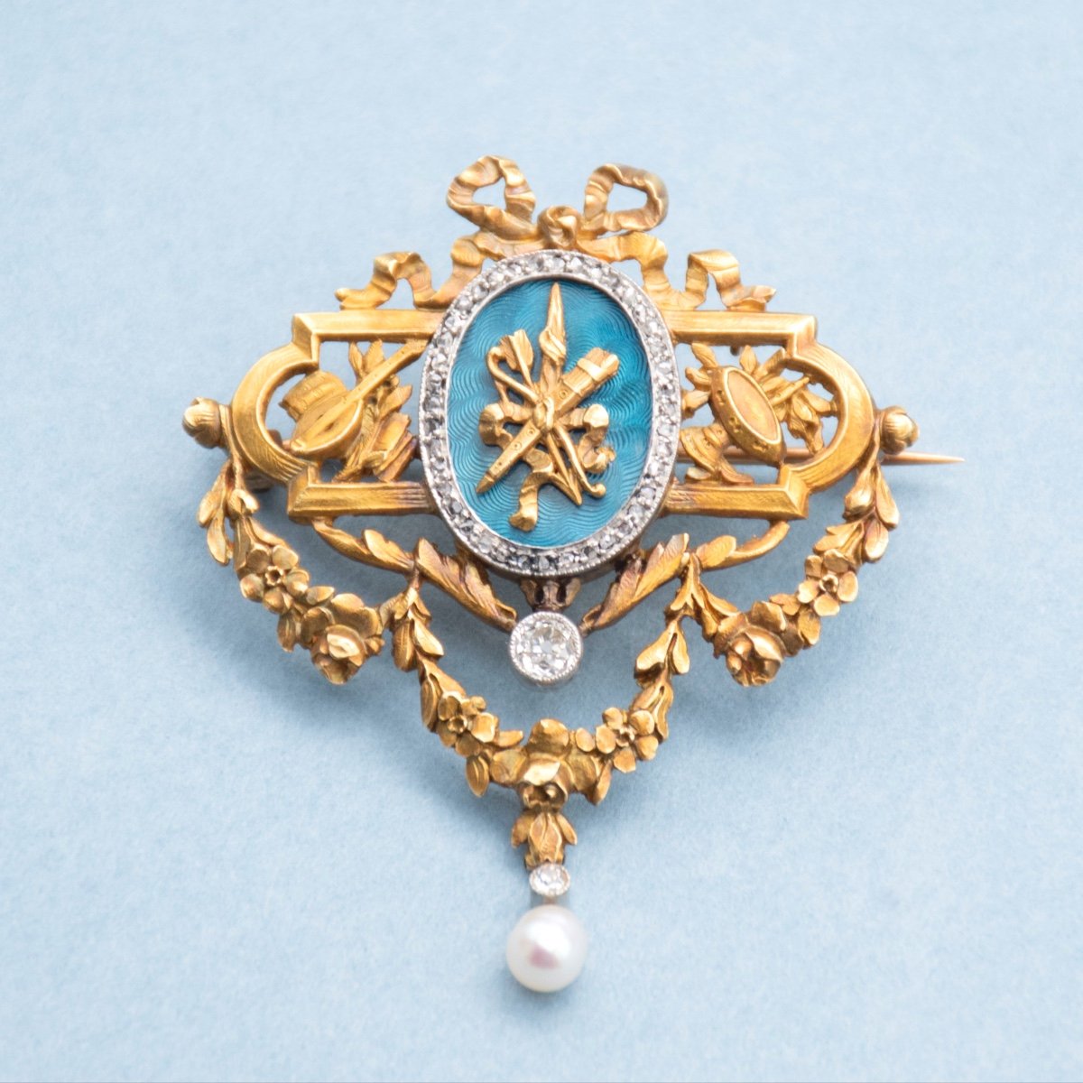 Broche émaillée 'Flèches et Carquois'-photo-2