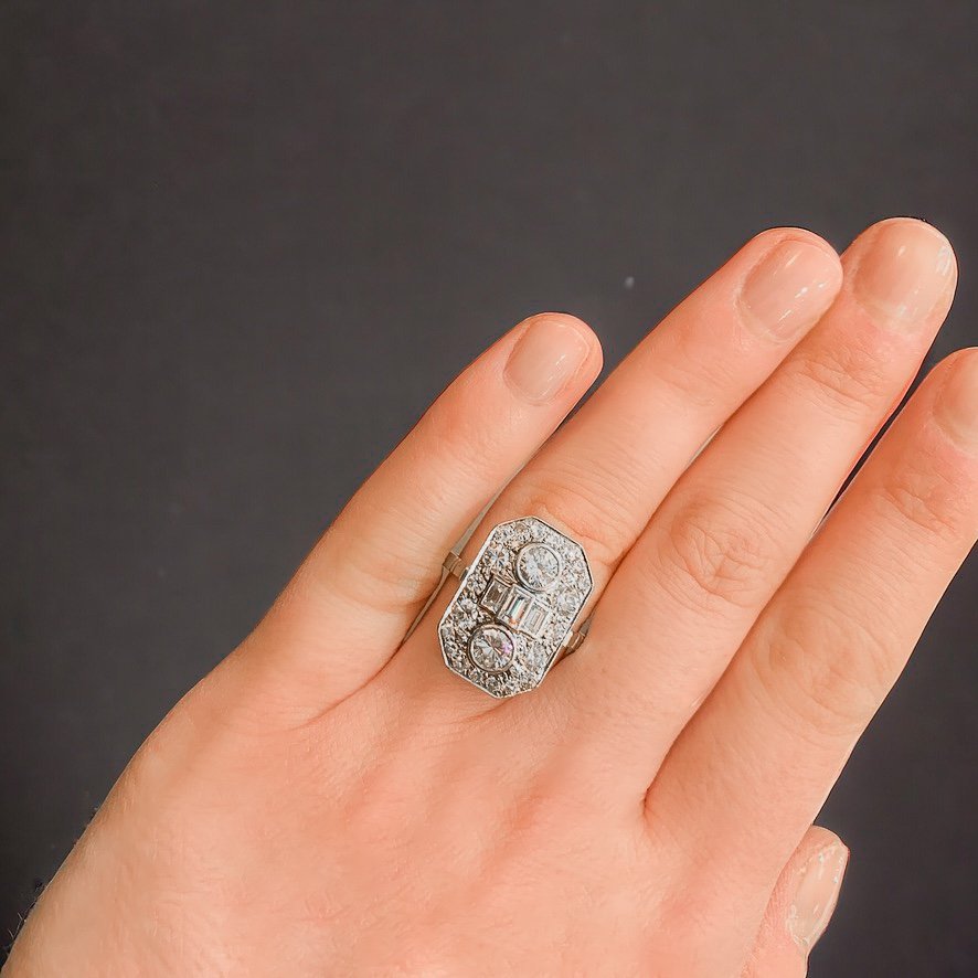 Bague Diamants Art Déco-photo-3
