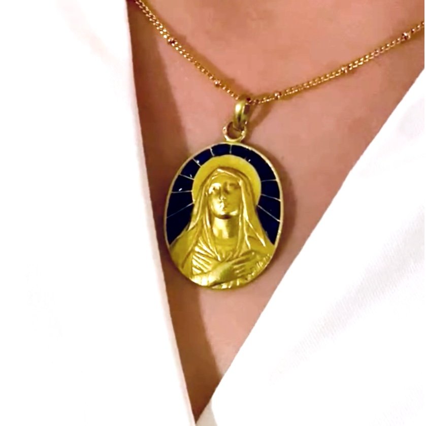 Grande Médaille En émail Plique à Jour-photo-2