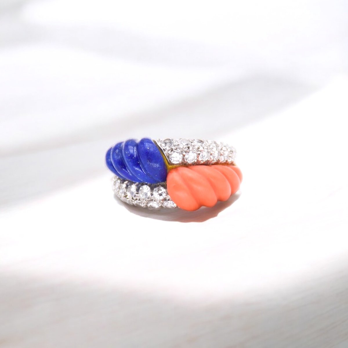Lapis Lazuli And Coral Ring -photo-2