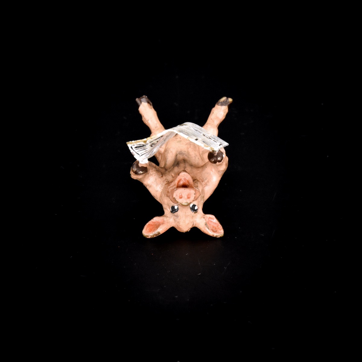 Cochon lisant le journal, Bronze de Vienne, début du XXe siècle-photo-1