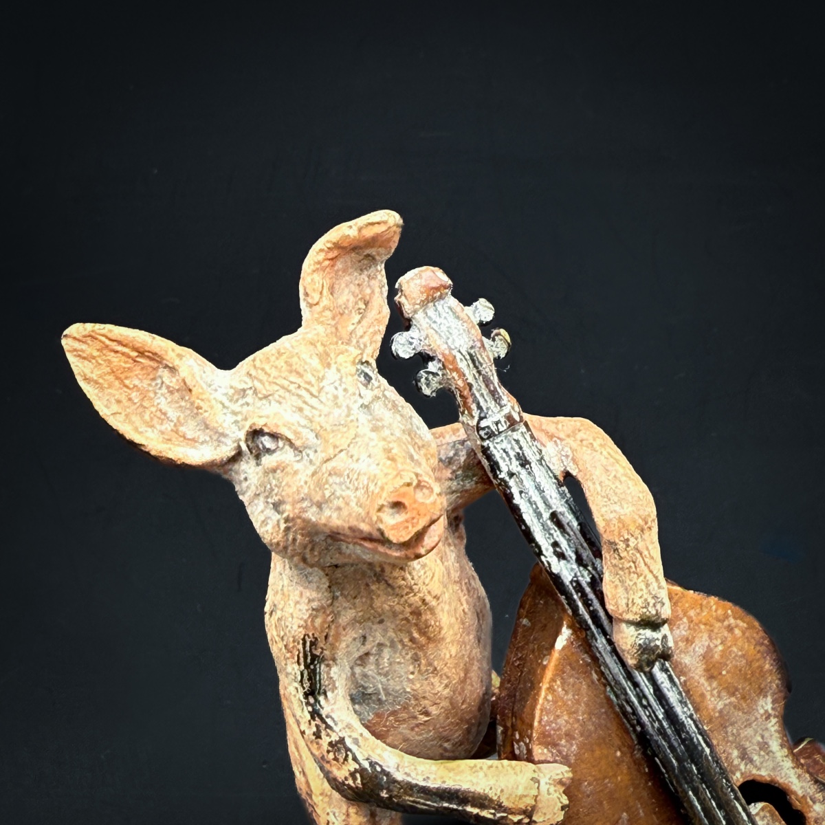 Cochon à La Contrebasse – Bronze De Vienne Fin XIXe / Début XXe Siècle - Atelier Bergmann-photo-4