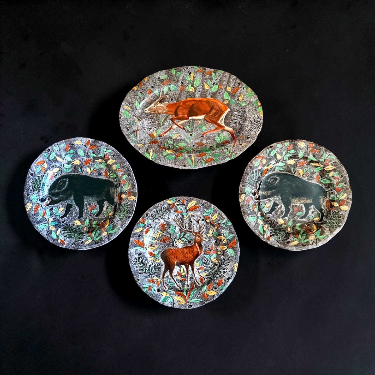 Large “rambouillet” Dinner Service For 18 - Jean Bertholle For Gien-photo-2