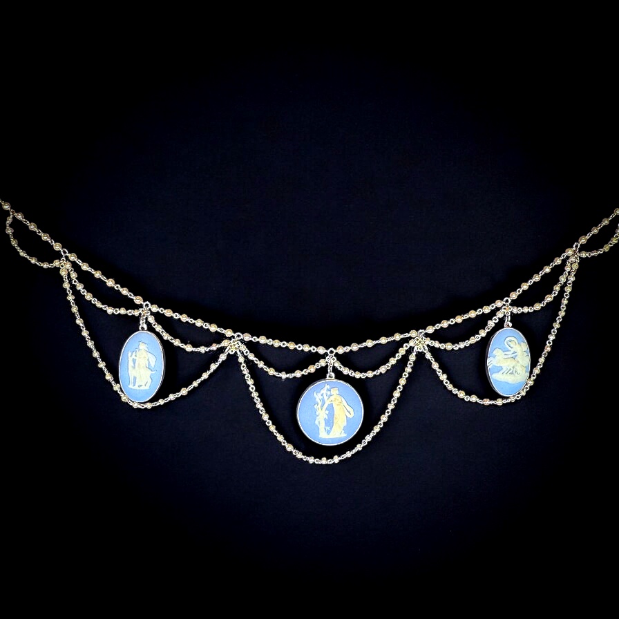 Drapery Necklace Decorated With Wedgwood Medallions