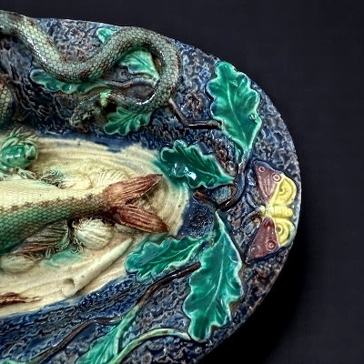 Palissy-style Oval Platter – Ecole De Tours, 19th Century-photo-4
